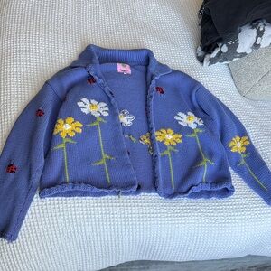 UNIF Purple Floral Knit Jacket